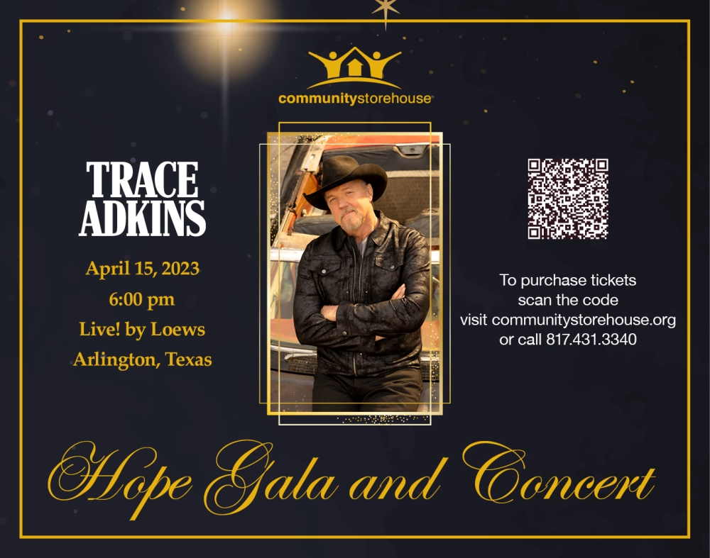 This intimate, one-of-a-kind concert experience will benefit Community Storehouse which prioritizes for the needs of underserved families. Legendary Country Singer Trace Adkins to Perform for Hope Gala and Concert
