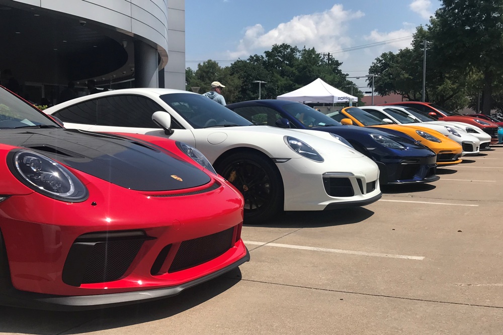 An array of gleaming examples demonstrated Porsche's history from 1950s models such as a Porsche 356 to modern sports cars. Porsche Marks 75 Years With Celebration