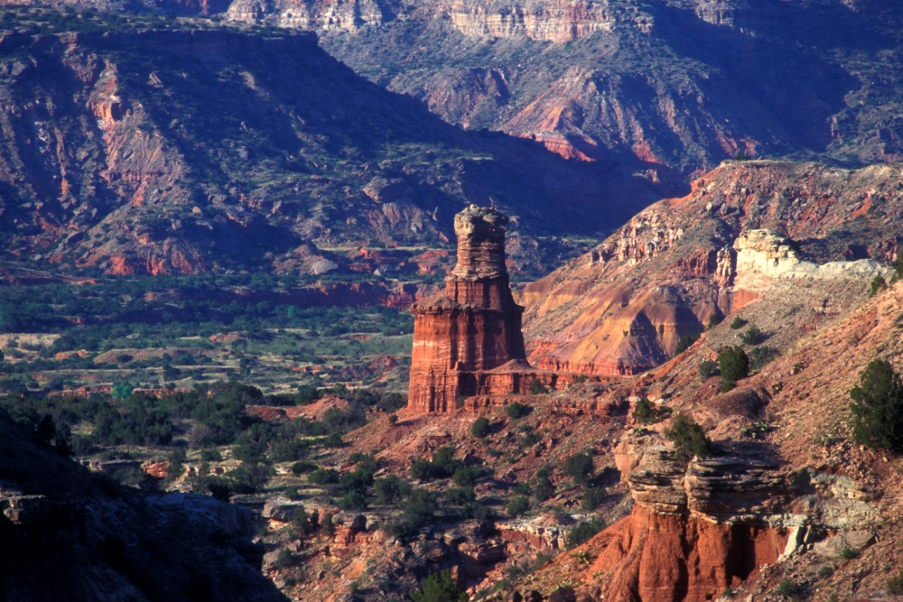 Palo Duro Canyon, the second largest canyon in the United States, is known as the 'Grand Canyon of Texas' and features the outdoor musical drama 'TEXAS' in summer months. Palo Duro Canyon