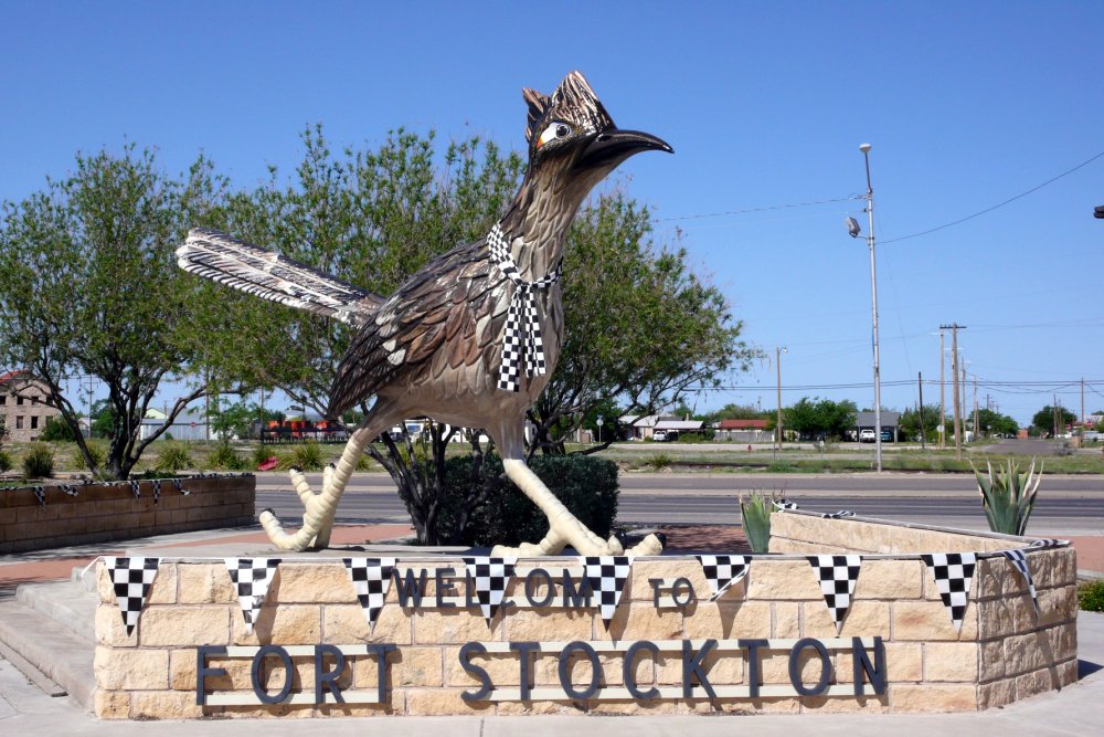 Paisano Pete is one of the largest and most photographed roadrunners in the world and stands poised to dart across the West Texas landscape. Paisano Pete